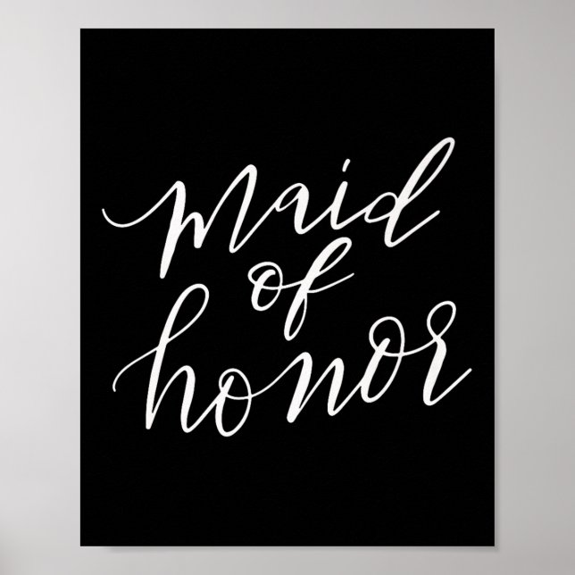 Affiche Femme D'Honneur Mariée Mariage Groom Drôle Gif (Devant)