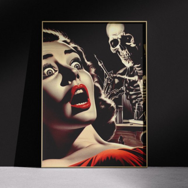Affiche Femme d'horreur Pulp Vintage (Créateur téléchargé)