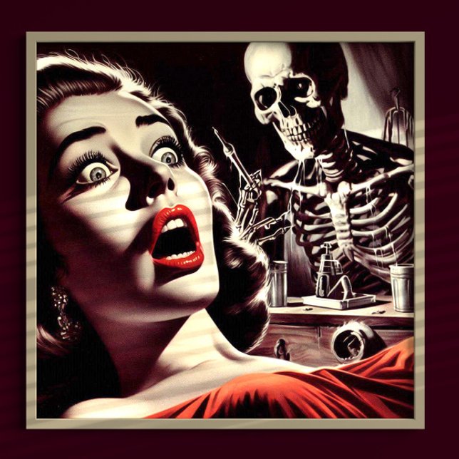 Affiche Femme d'horreur pulp vintage (Créateur téléchargé)