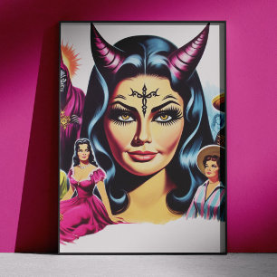 Affiche Femme Diabolique Vintage