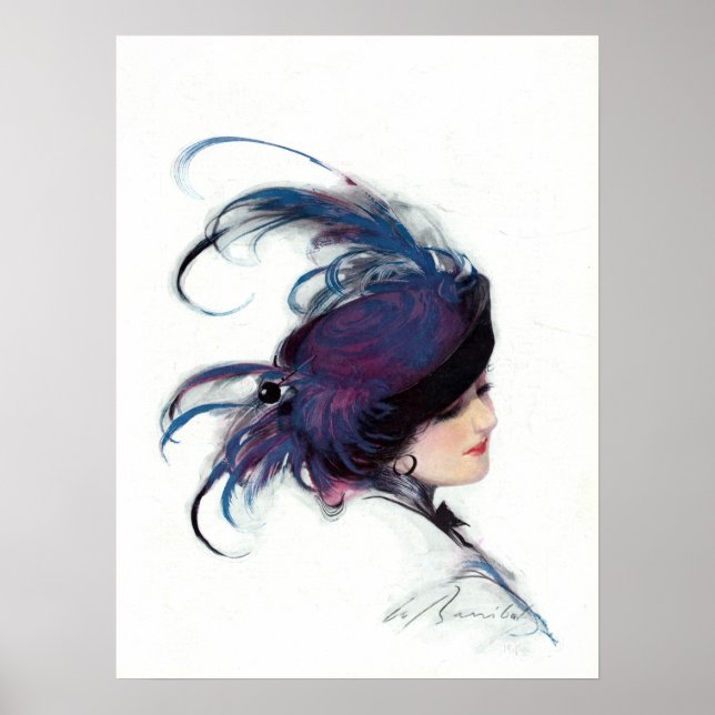 Affiche Femme d'oiseau bleu, William Barribal (Devant)