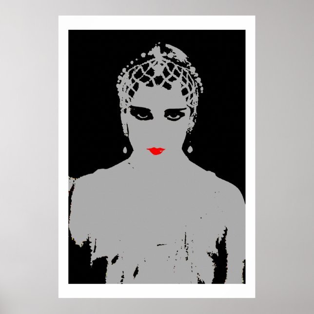 Affiche Femme Dramatique Aux Lèvres Rouges (Devant)
