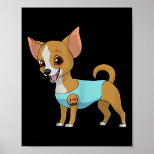 Affiche Femme Drôle Chien Chihuahua Aimer Maman Tattoo Cad