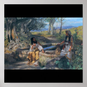 Affiche Femme du Christ et de Samaritain circa 1890