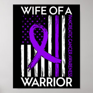 Affiche Femme D'Un Guerrier Pancréatique Cancer Sensibilis
