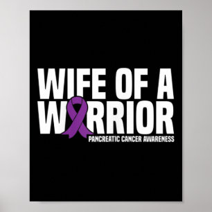 Affiche Femme D'Un Guerrier Violet Ribbon Cancer Pancréati