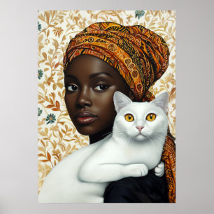 Affiche Femme élégante et chat