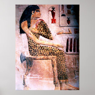AFFICHE FEMME ÉLÉGANTE, MODE ET BEAUTÉ DE L'ÉGYPTE ANTIQUE