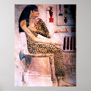 AFFICHE FEMME ÉLÉGANTE, MODE ET BEAUTÉ DE L'ÉGYPTE ANTIQUE