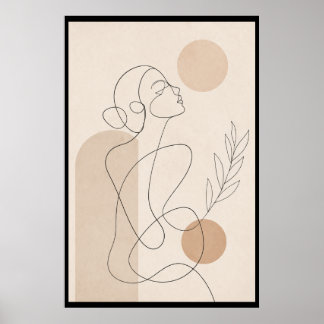 Affiche Femme en Art Linéaire Minimaliste