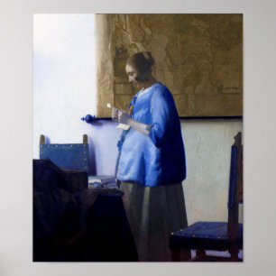 Affiche Femme en bleu, Johannes Vermeer