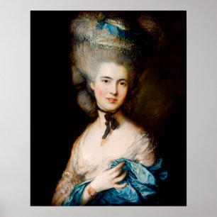 Affiche Femme en bleu par Thomas Gainsborough