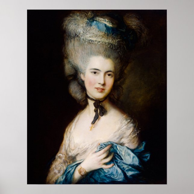Affiche Femme en bleu par Thomas Gainsborough (Devant)