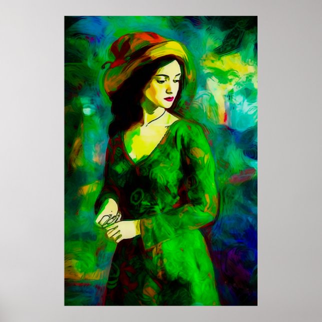 Affiche Femme en Casquette (Devant)