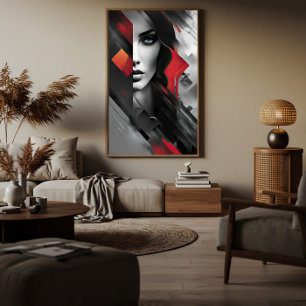 Affiche Femme en couches abstraites