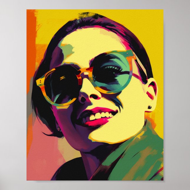 Affiche Femme en lunettes de soleil Pop Art (Devant)