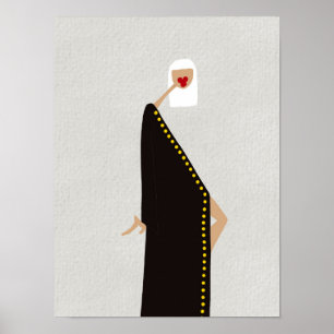 Affiche Femme en mode artistique glamour noir