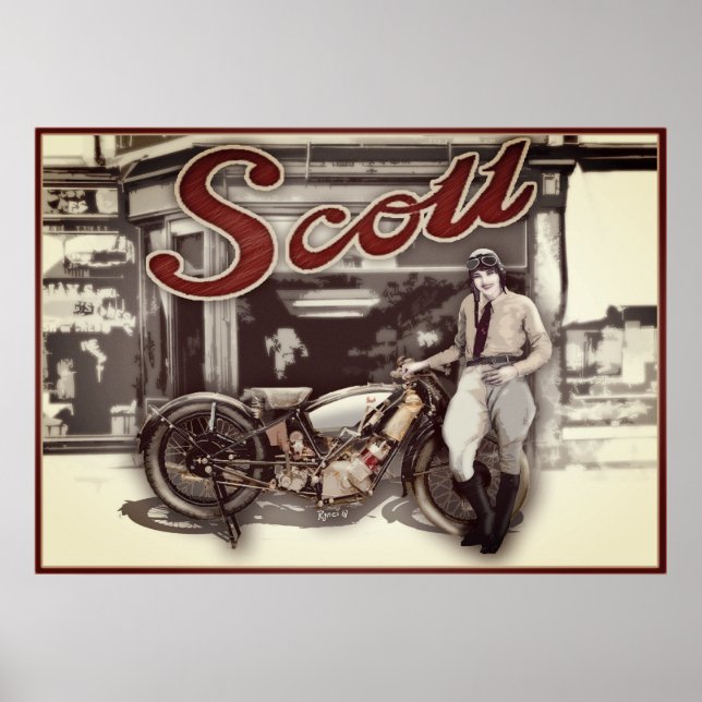 Affiche femme en moto (Devant)