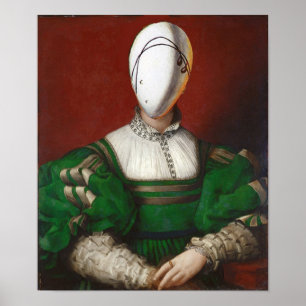 Affiche FEMME EN ROBE VERTE Mode Costume théâtral