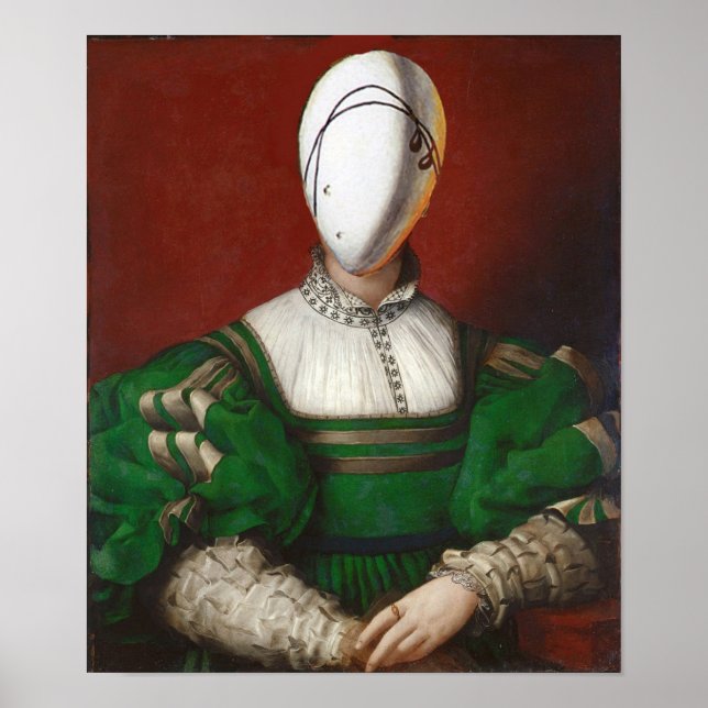 Affiche FEMME EN ROBE VERTE Mode Costume théâtral (Devant)