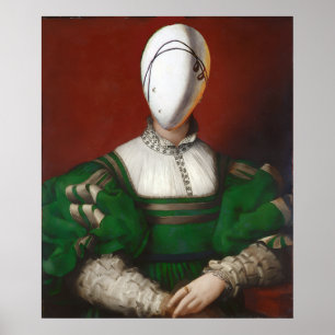 Affiche FEMME EN ROBE VERTE Mode Costume théâtral