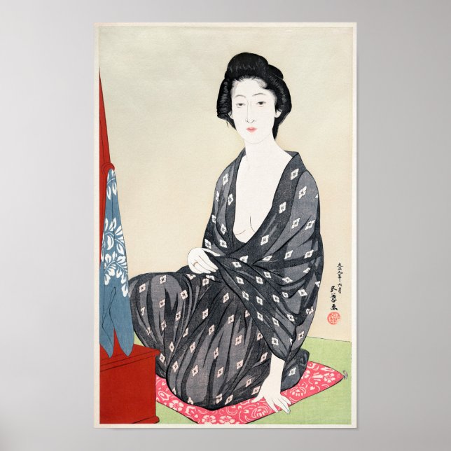 Affiche Femme en vêtements d'été par Goyō Hashiguchi (1920 (Devant)