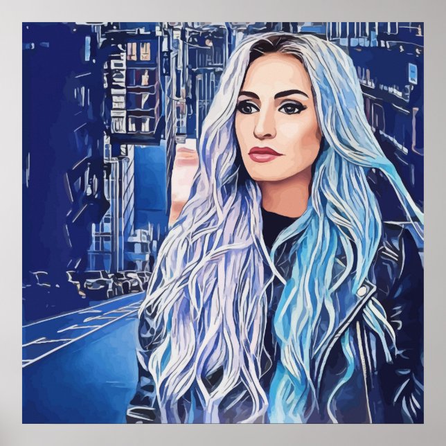 Affiche Femme En Ville Surreal Art Abstrait (Devant)