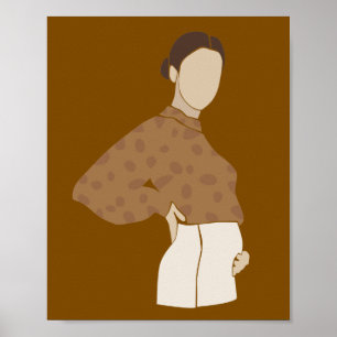 Affiche Femme enceinte abstraite Art de maternité à pois