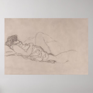 Affiche Femme endormie (vers 1916-1917) par Gustav Klimt.