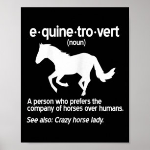 Affiche Femme Equinetrovert Définition Cheval Equin Lady