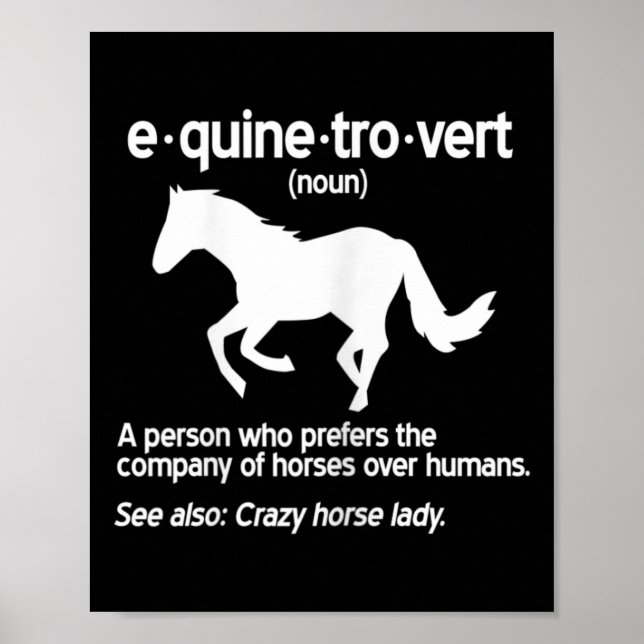 Affiche Femme Equinetrovert Définition Cheval Equin Lady (Devant)