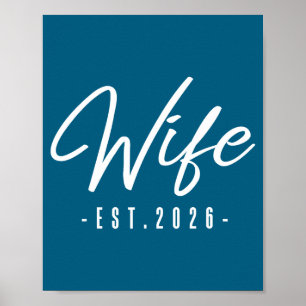 Affiche Femme est 2026 mariée lune de miel mariée mrs. mar