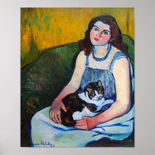 Affiche Femme et chat, Suzanne Valadon