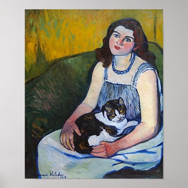 Affiche Femme et chat, Suzanne Valadon (Devant)