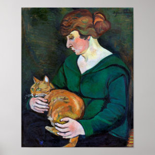Affiche Femme et chat, Suzanne Valadon