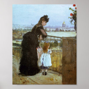 Affiche Femme et enfant sur un balcon (Morisot 1872)
