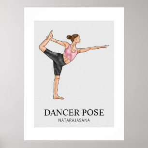 Affiche Femme faisant du yoga en posture de danseuse pour