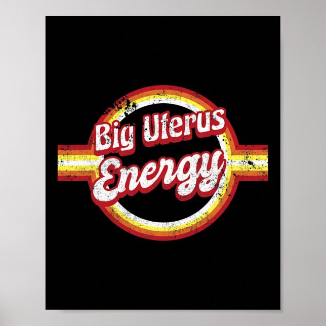 Affiche Femme féministe Uterus Energy Retro (Devant)