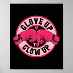 Affiche Femme Fille Gant Jusqu'à Briller Dames Boxe Ou Ki