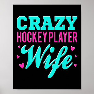 Affiche Femme folle de joueur de hockey Champ de hockey su
