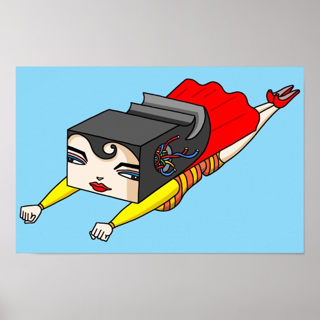 Affiche Femme Forte en Vol. (Devant)