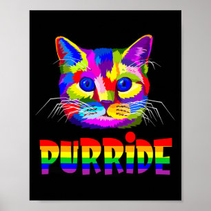 Affiche Femme gay pride Hommes LGBT Chat Cadeau Purride