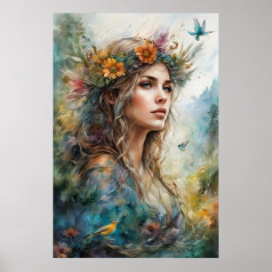 Affiche Femme Glamour Boho