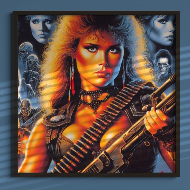 Affiche Femme guerrière des années 80 (Créateur téléchargé)