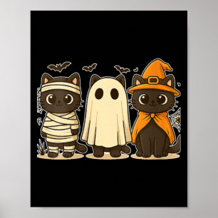 Affiche Femme Halloween Drôle Citrouille Halloween Chat No