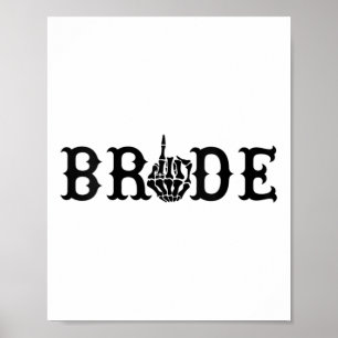 Affiche Femme Halloween Mariage mariée Groom Skeleton jusq