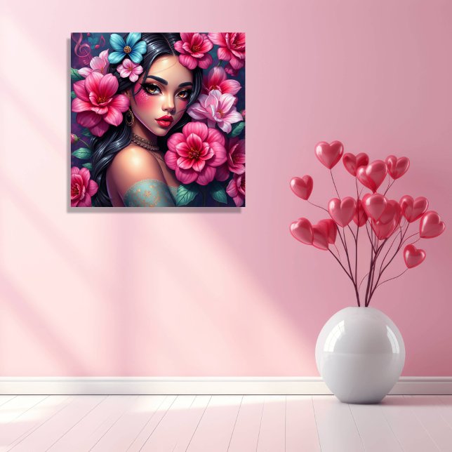 Affiche Femme Hispanique Anime Belle (Créateur téléchargé)