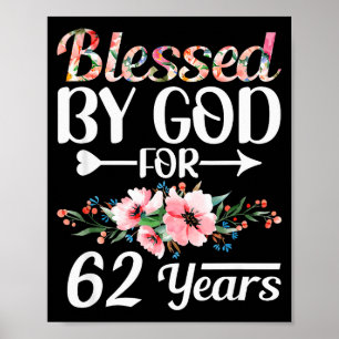 Affiche Femme homme 62e anniversaire bénie par Dieu pendan