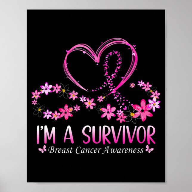 Affiche Femme I'm A Survivor Cancer du sein Sensibilisatio (Devant)