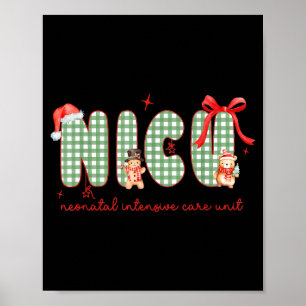 Affiche Femme Infirmière Nicu Noël Nouveau-Né Soins Intens